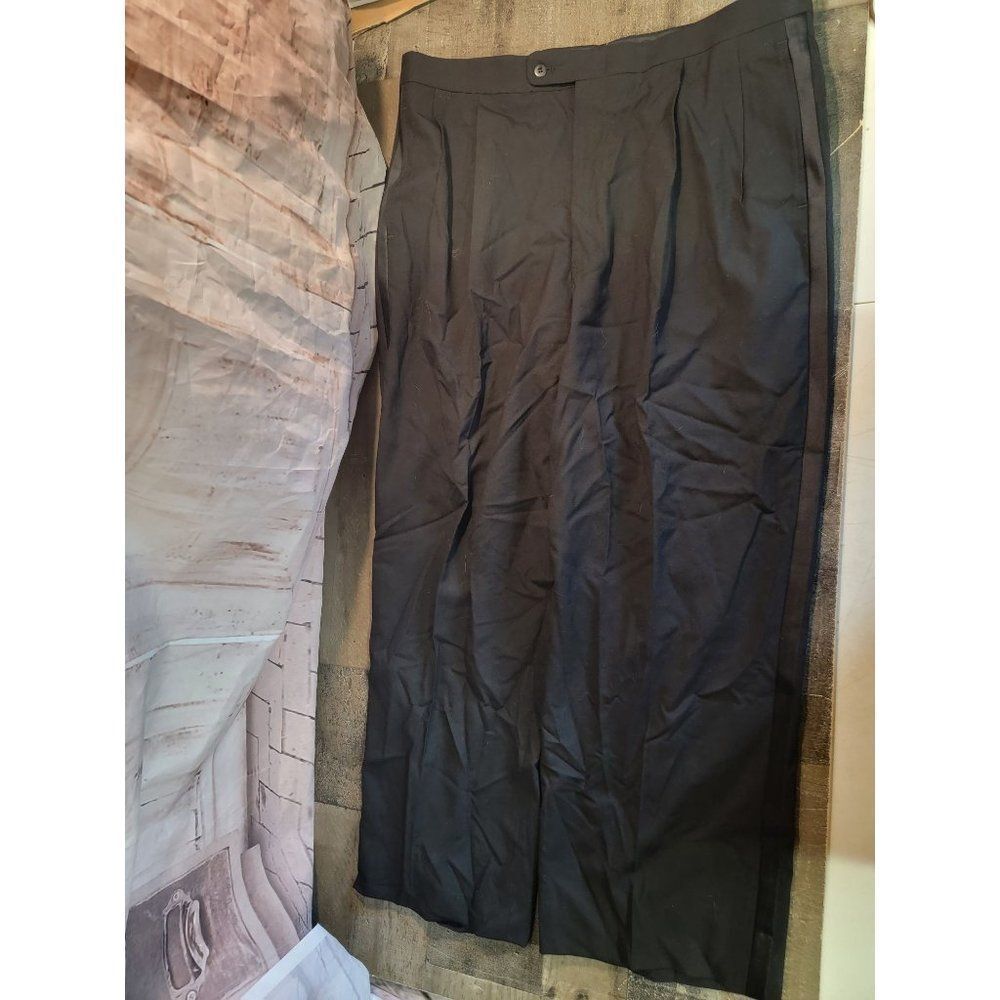 Bill Blass eveningwear mens black formal‎ pants wool